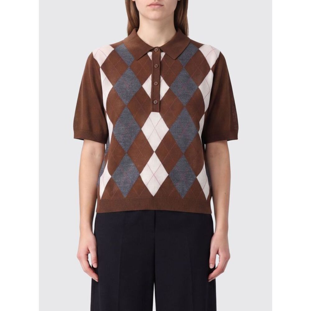 Semicouture Women Semicouture Argyle Virgin Wool Knit Polo Shirt